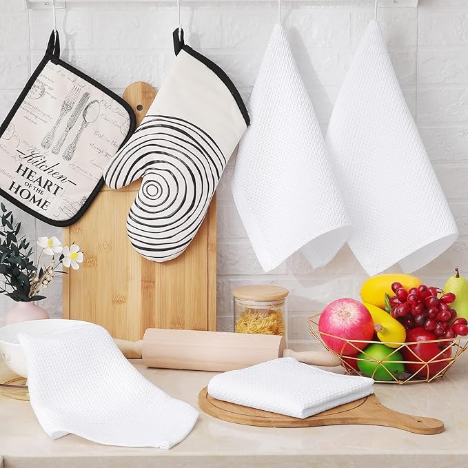 Homaxy 100% Cotton Waffle Weave Kitchen Dish Cloths 8-Pack, Ultra Soft - Image 6