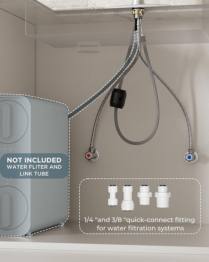 FORIOUS Kitchen Faucet with Purified Water, 2 Handle, Brushed Nickel | - Image 5