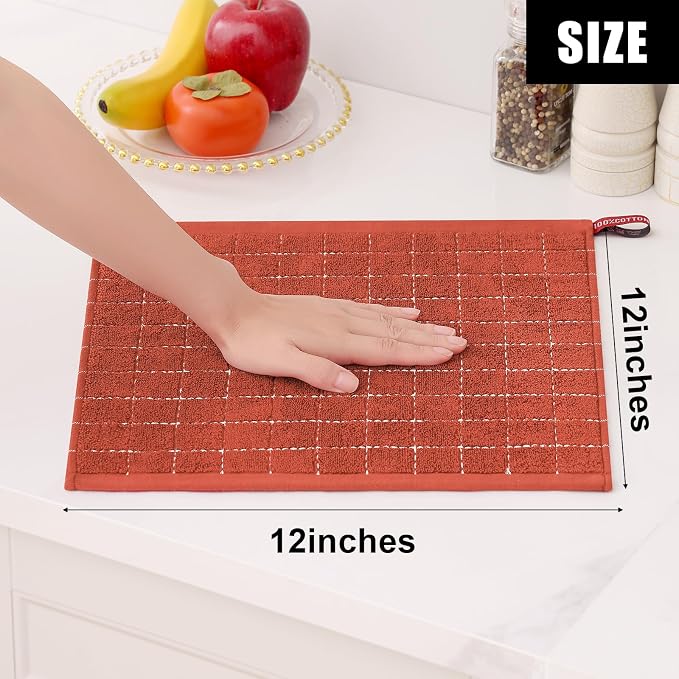 Homaxy 100% Cotton Terry Kitchen Towels, 8 Pack - Image 5