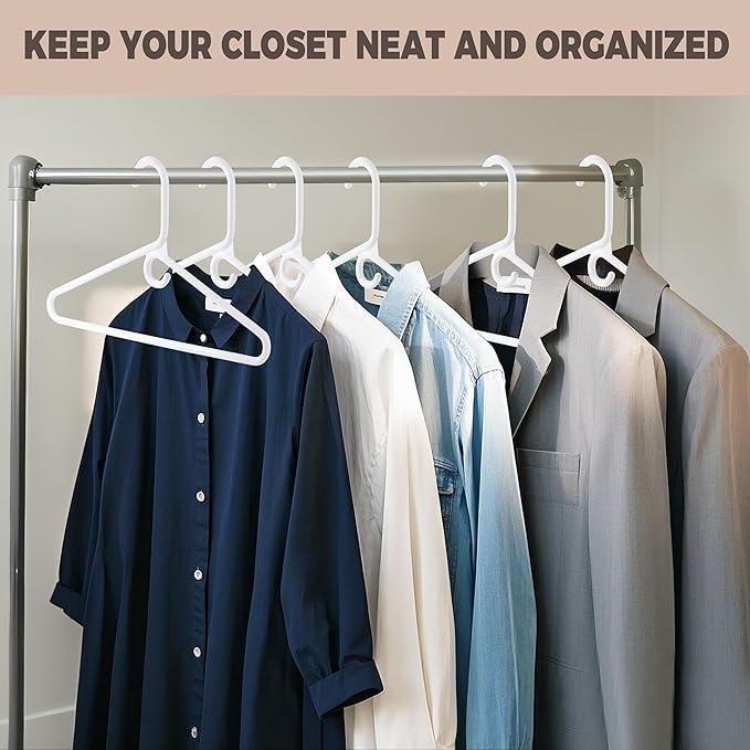 Quality White Plastic Hangers 10 Pack - Image 5