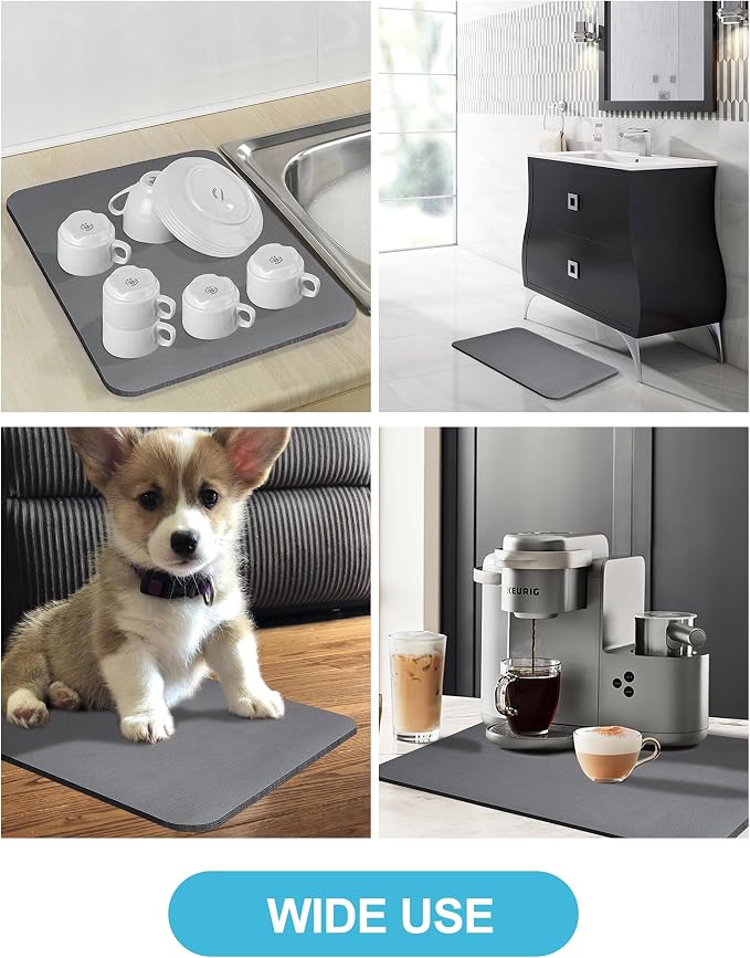 Dish Drying Mat for Kitchen Counter, Non-slip Drying Mat for Coffee Machine - Image 6