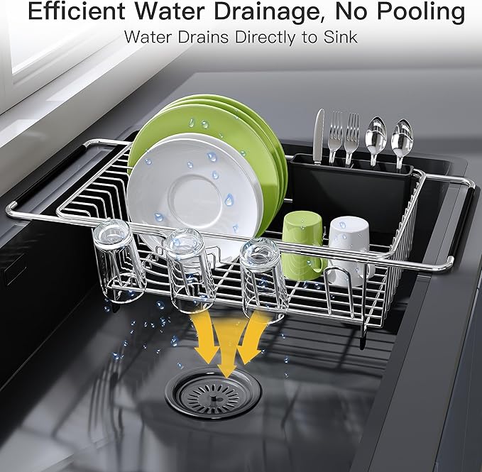 JASIWAY Dish Drying Rack in Sink, Dish Drainer - Image 6