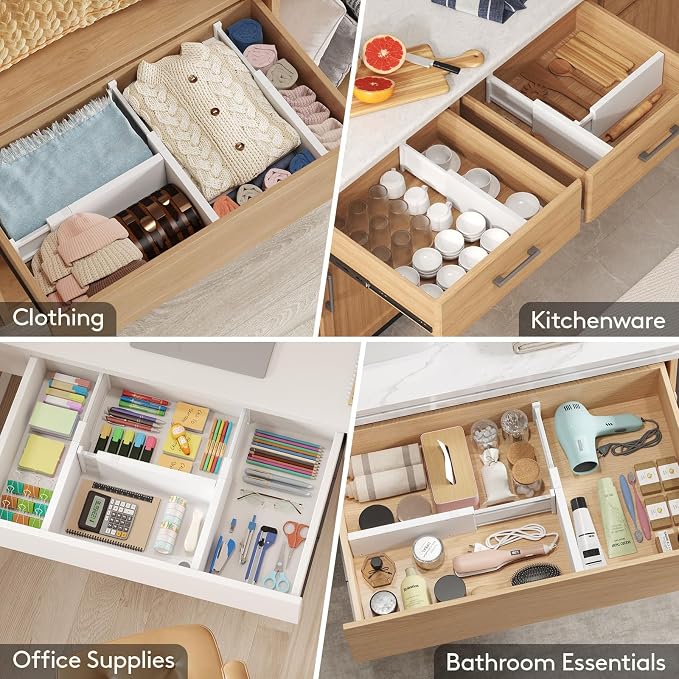 Lifewit 5" Tall Upgrade Drawer Dividers, Adjustable Deep Drawer Organizer | - Image 8