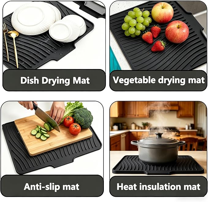 Silicone Dish Drying Mat, 15.7"*13 "Dish Drying Pad, kitchen accessories - Image 7