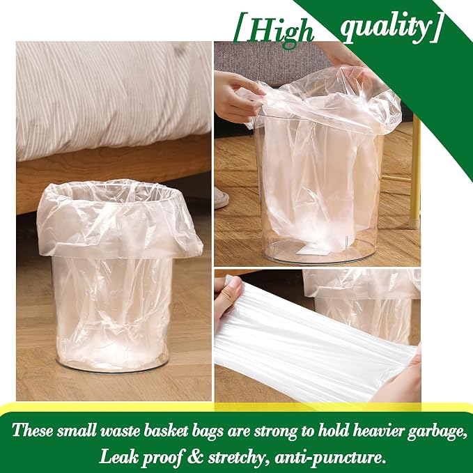 Hommaly 2.6 Gallon 200 pcs Small Clear Trash Bags, Strong 2.5 Gallon Garbage - Image 5
