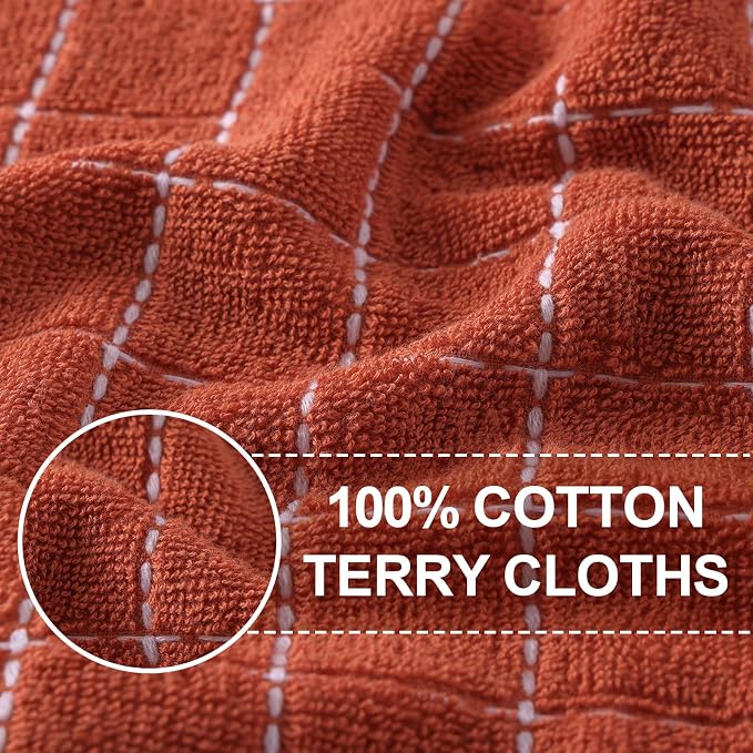 Homaxy 100% Cotton Terry Kitchen Dish Cloths, 12 Pack - Image 2