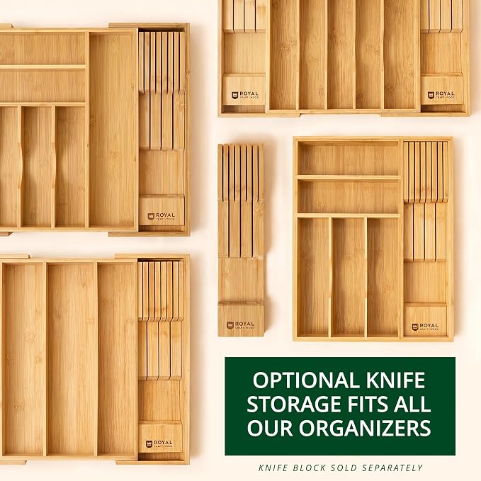 ROYAL CRAFT WOOD Luxury Bamboo Kitchen Drawer Organizer - Image 10