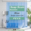 AmazerBath Shower Curtain Liner, 72x72 Transparent Blue Shower Liner, by AmazerBath