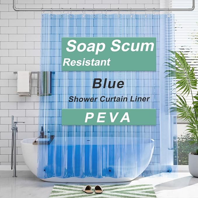 AmazerBath 72x78 Long Shower Curtain Liner, Waterproof PEVA Shower Liner by AmazerBath