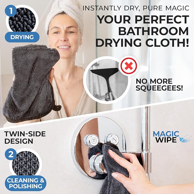 Magicwipe® Bathroom Drying Cloth XL – Removes Limescale & Hard Water Stains in - Image 2
