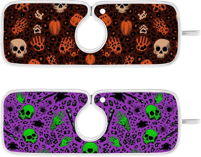 Halloween Leopard Skull Hands Sink Mat by Tatenale