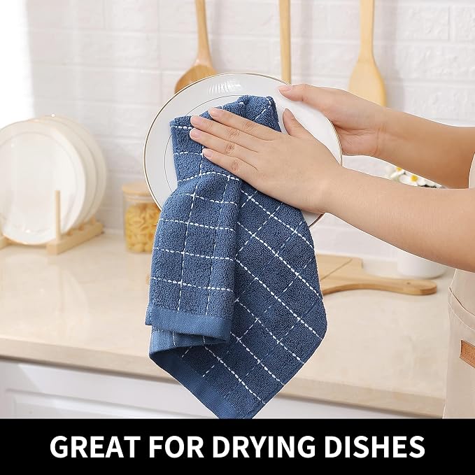 Homaxy 100% Cotton Terry Kitchen Dish Cloths, 8 Pack - Image 4