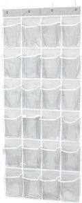 Simple Houseware 24 Pockets Large Clear Over the Door Shoe Organizer, 4 Durable by SimpleHouseware