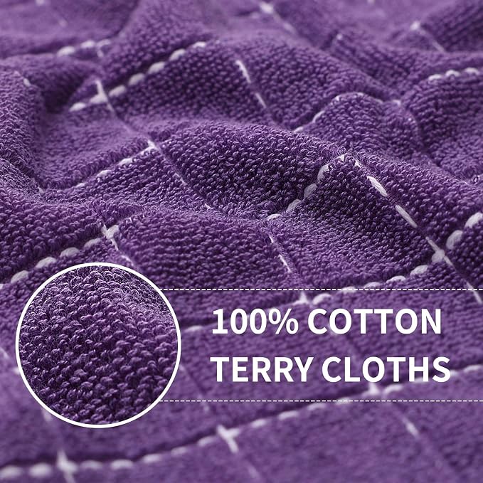 Homaxy 100% Cotton Terry Kitchen Towels, 8 Pack - Image 2
