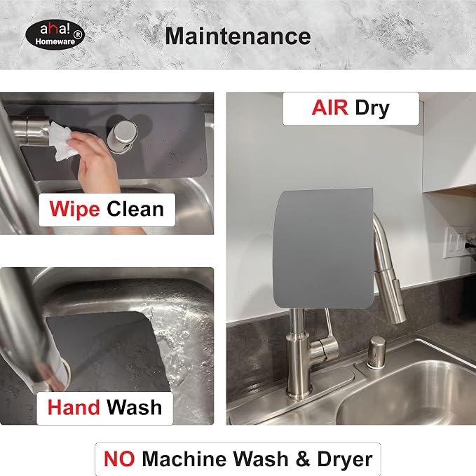 Faucet Mat Kitchen Sink Cuttable : AHA HOMEWARE Kitchen Sink Splash Guard Deck - Image 5