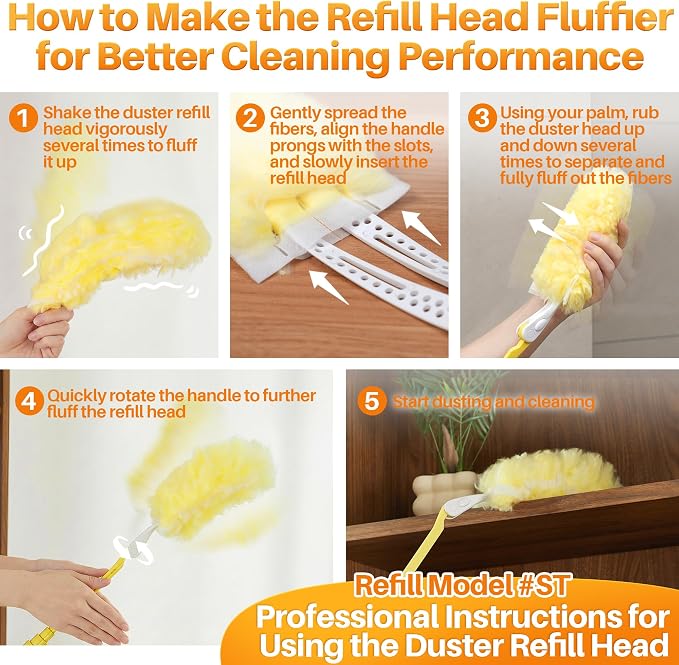 JOYMOOP Scented Telescopic Duster kit, 3FT Extendable Handle + 48 Yellow Refills - Image 3