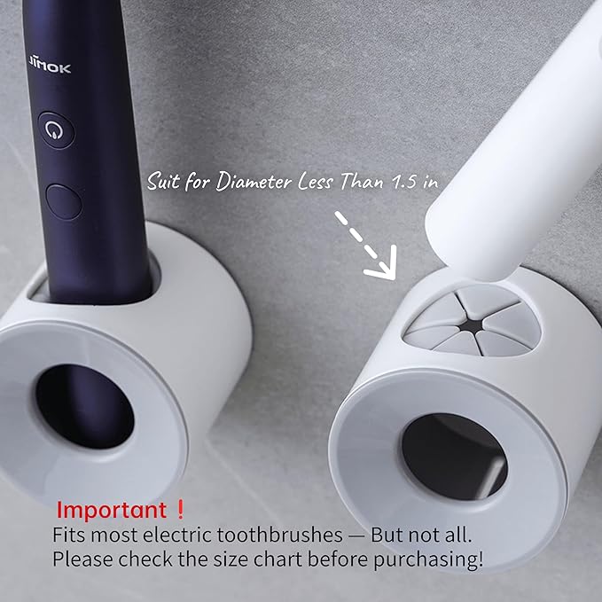 Electric Toothbrush Holder for Bathroom, Wall Mounted for Shower Space-Saving - Image 2