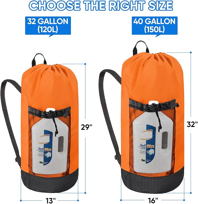 BALEINE 120L Laundry Bag Backpack, 900D Oxford Fabric Large Travel Laundry Bags - Image 2