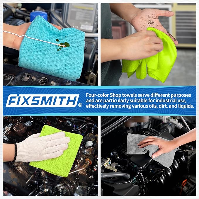 FIXSMITH Shop Towels, Microfiber Cleaning Cloth Bulk, 200 Pack Microfiber Towels - Image 6