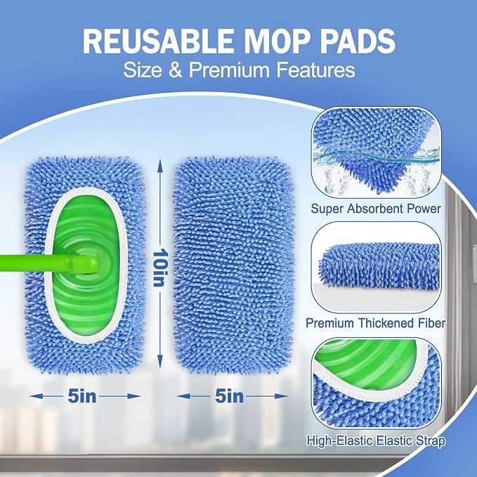 8 Pack Reusable Mop Pads Compatible - Image 3