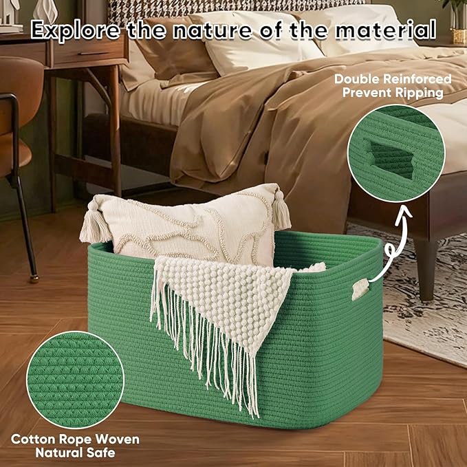 OIAHOMY 75L Large Blanket Basket Woven Storage Basket - Image 5