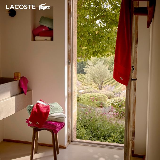 Lacoste Heritage 100% Supima Cotton Bath Sheet 35" x 70", Meteorite | Highly - Image 8