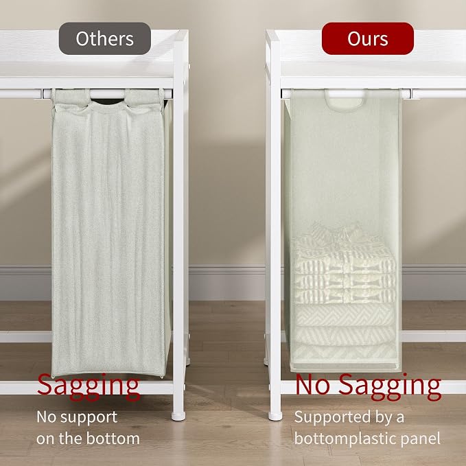 Herture Laundry Hamper with Shelf, Laundry Basket 4 Section, Laundry Sorter - Image 5