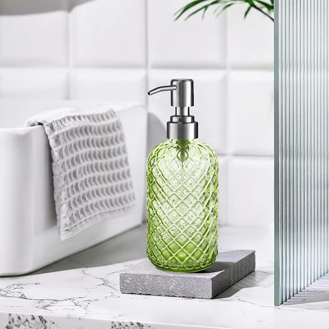 Kaishun 14 OZ Refillable Glass Soap Dispenser - Image 5