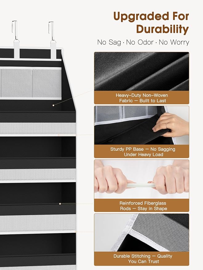Over the Door Organizer, Heavy-Duty 6-Shelf Hanging Storage - Image 3