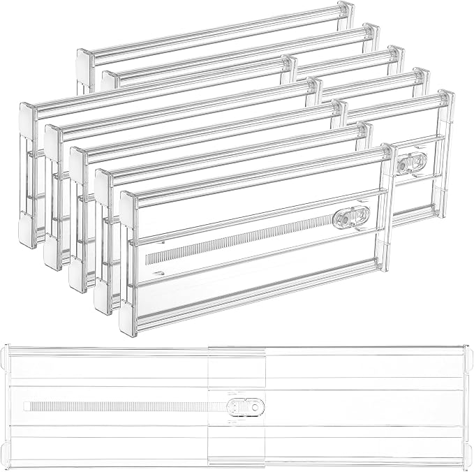 Vtopmart 6" Tall Upgrade Drawer Dividers, 12.8"-22.3" Expandable, 10 Pack | by Vtopmart