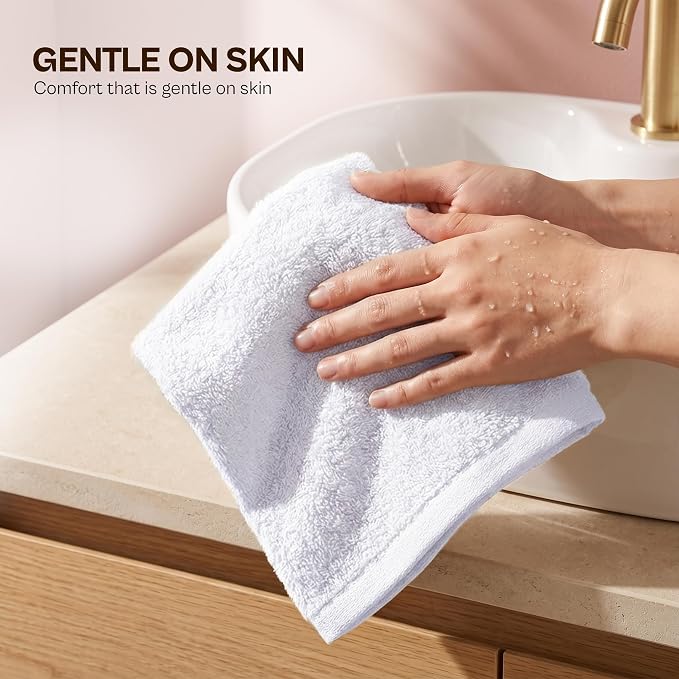Utopia Towels 12 Pack 100% Cotton Washcloths Set, Soft Feel Fingertip Towels - Image 2