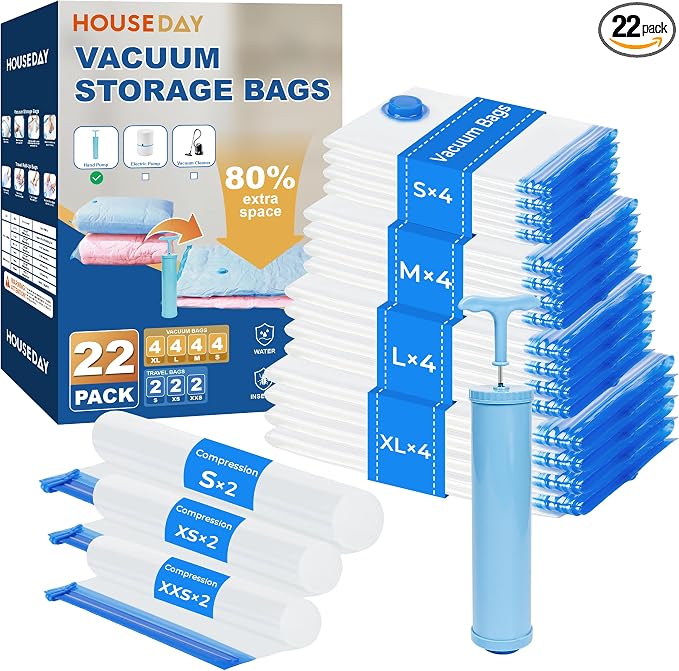 HOUSE DAY 22 Pack Vacuum Storage Bags by HOUSEDAY