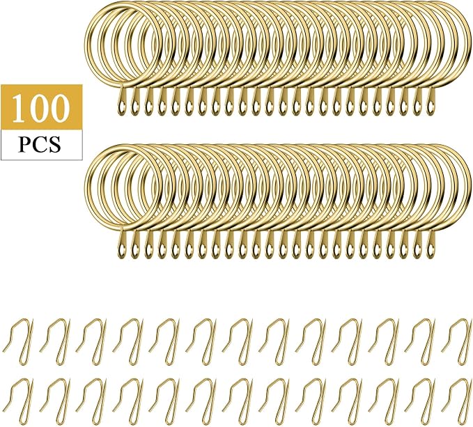 Qunclay 100 Set 1.26 Inch Metal Curtain Rings - Image 3