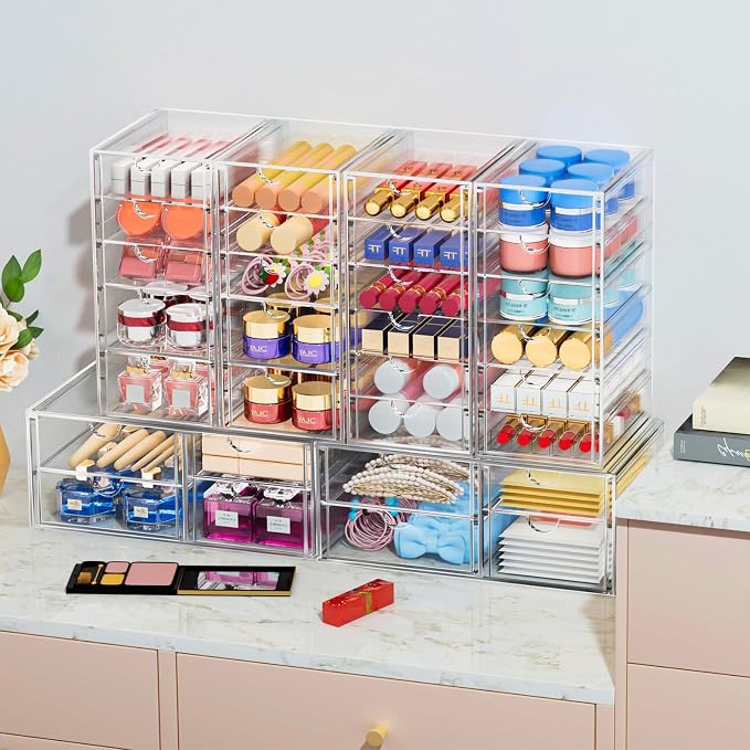 Acrylic 2-Pack 7-Drawer Makeup & Storage Organizer - Image 2