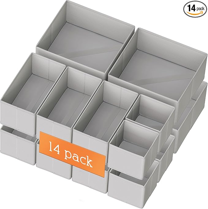 Drawer Organizer Clothes, 14 Pack Dresser Organizer by Criusia