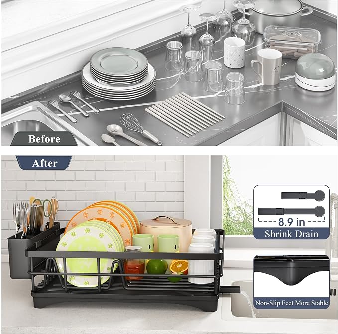 SAYZH Dish Drying Rack for Kitchen Counter - Image 6
