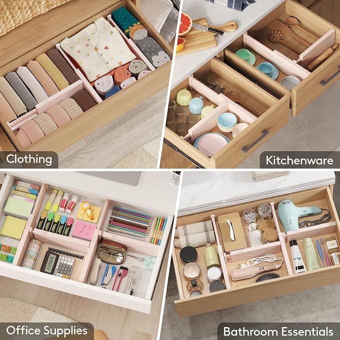 Lifewit 4" High Upgrade Drawer Divider, Adjustable Drawer Organizer Clothes | 5 - Image 8