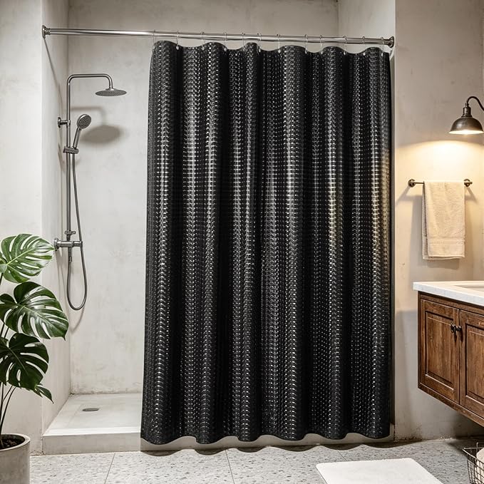 Barossa Design Black Shower Curtain Liner 72" x 72" - Image 8