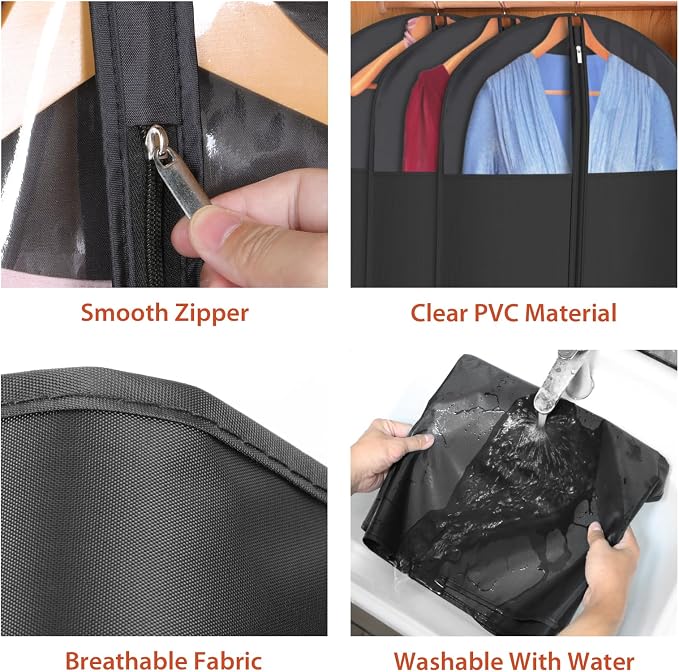 Univivi Garment Bag Suit Bag for Storage and Travel, 54 Inch, Oxford Fabrics - Image 3