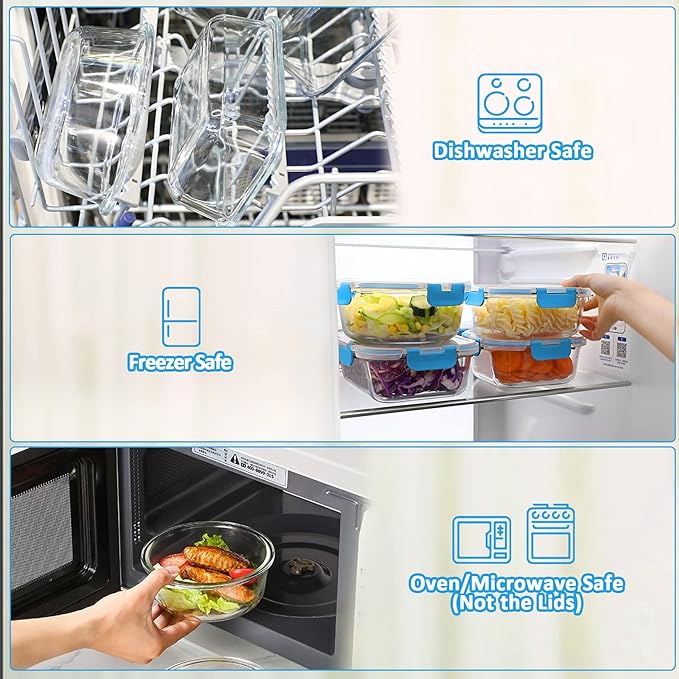 M MCIRCO 24 Piece Glass Food Storage Containers - Image 4