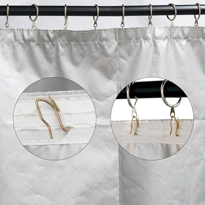 Nydotd 58PCS Rustproof Curtain Hooks, 1 Inch Stainless Steel Pin-On Hooks | - Image 5