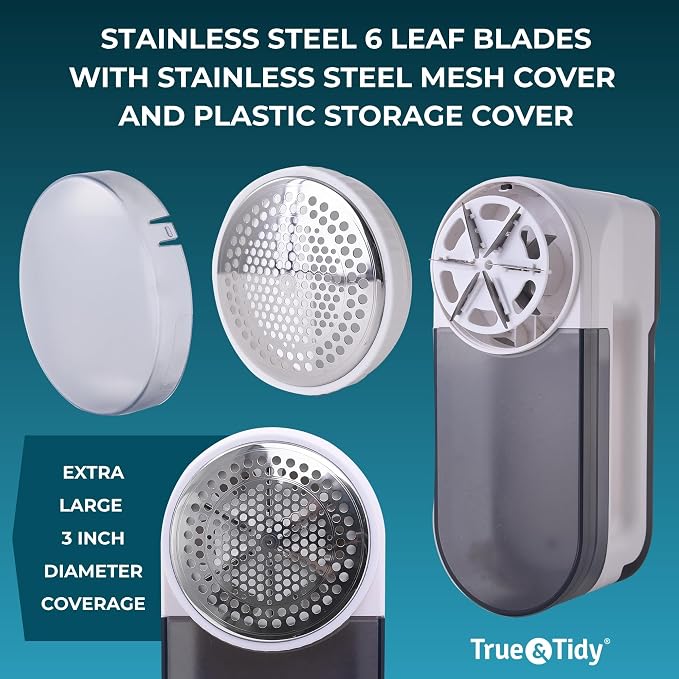 True & Tidy XL Rechargeable Fabric Shaver & Fuzz Remover w/Built-in Light - Image 8
