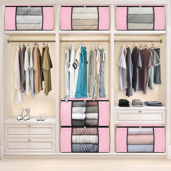 6 Pack Storage Bags for Clothes Blanket Storage Bins - Image 6