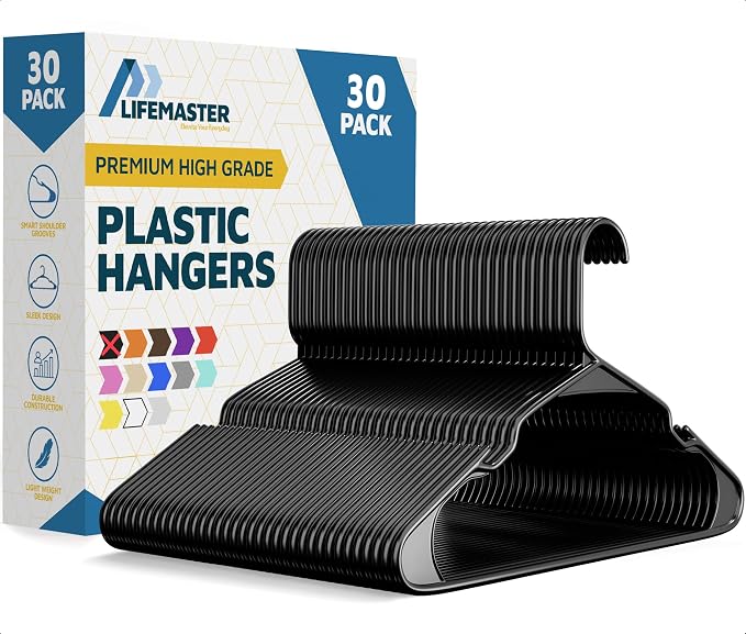 Lifemaster Plastic Clothes Hanger Set by LIFEMASTER
