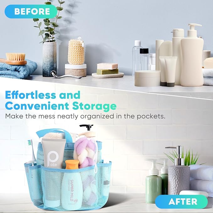 EUDELE 2 Pack Mesh Shower Caddy Portable - Image 8