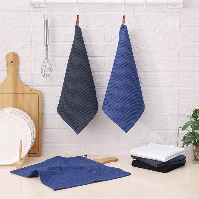Homaxy 100% Cotton Waffle Weave Kitchen Towels, 12 Pack - Image 2