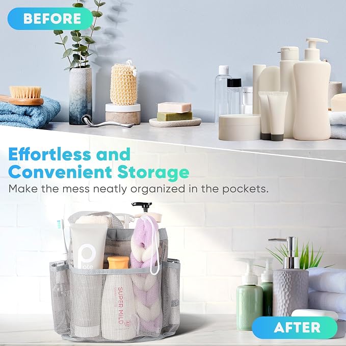 EUDELE 2 Pack Mesh Shower Caddy Portable - Image 8