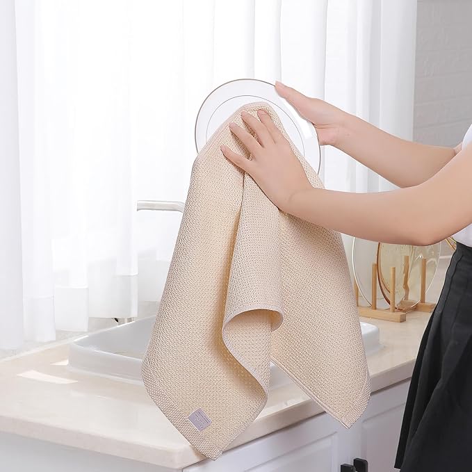 Homaxy 100% Cotton Waffle Weave Kitchen Dish Towels 6-Pack, Ultra Soft - Image 4