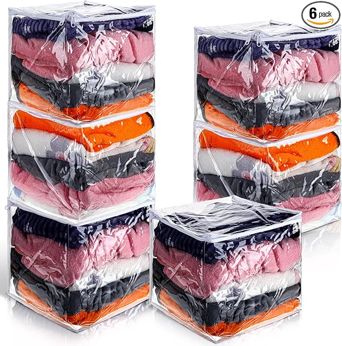 Shappy 6 Packs Clear Plastic Storage Bags by Shappy