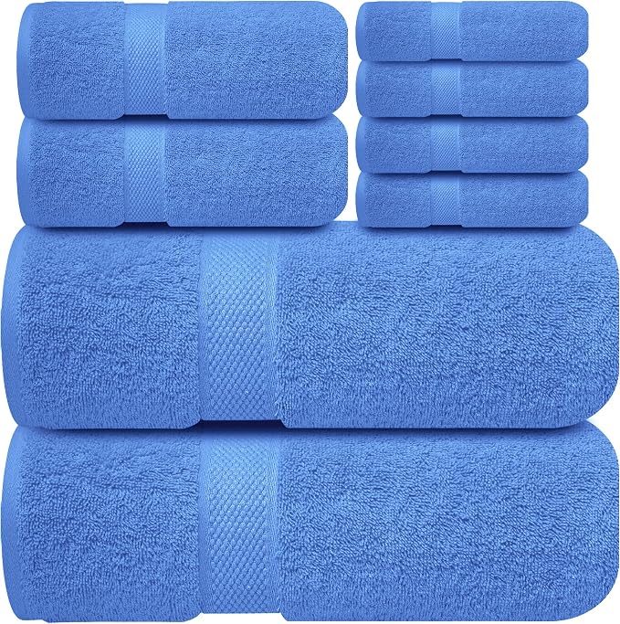 Infinitee Xclusives 100% Cotton Bath Towel Set – 8 Piece Bathroom Towel Set | – - Image 8